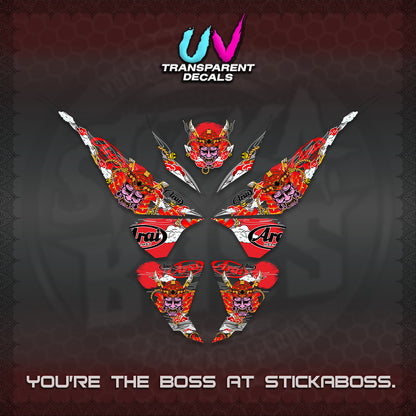 CLICK 125 V1 VARIO UV TRANSPARENT DECALS (2026 NEW SAMURAI MOTIF) STICKER KITS BY STICKABOSS