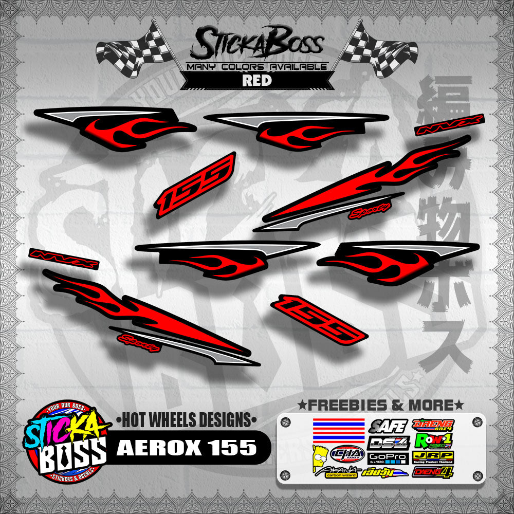 AEROX 155 DECALS ( HOT WHEELS DESIGNS )【WITH FREEBIES】
