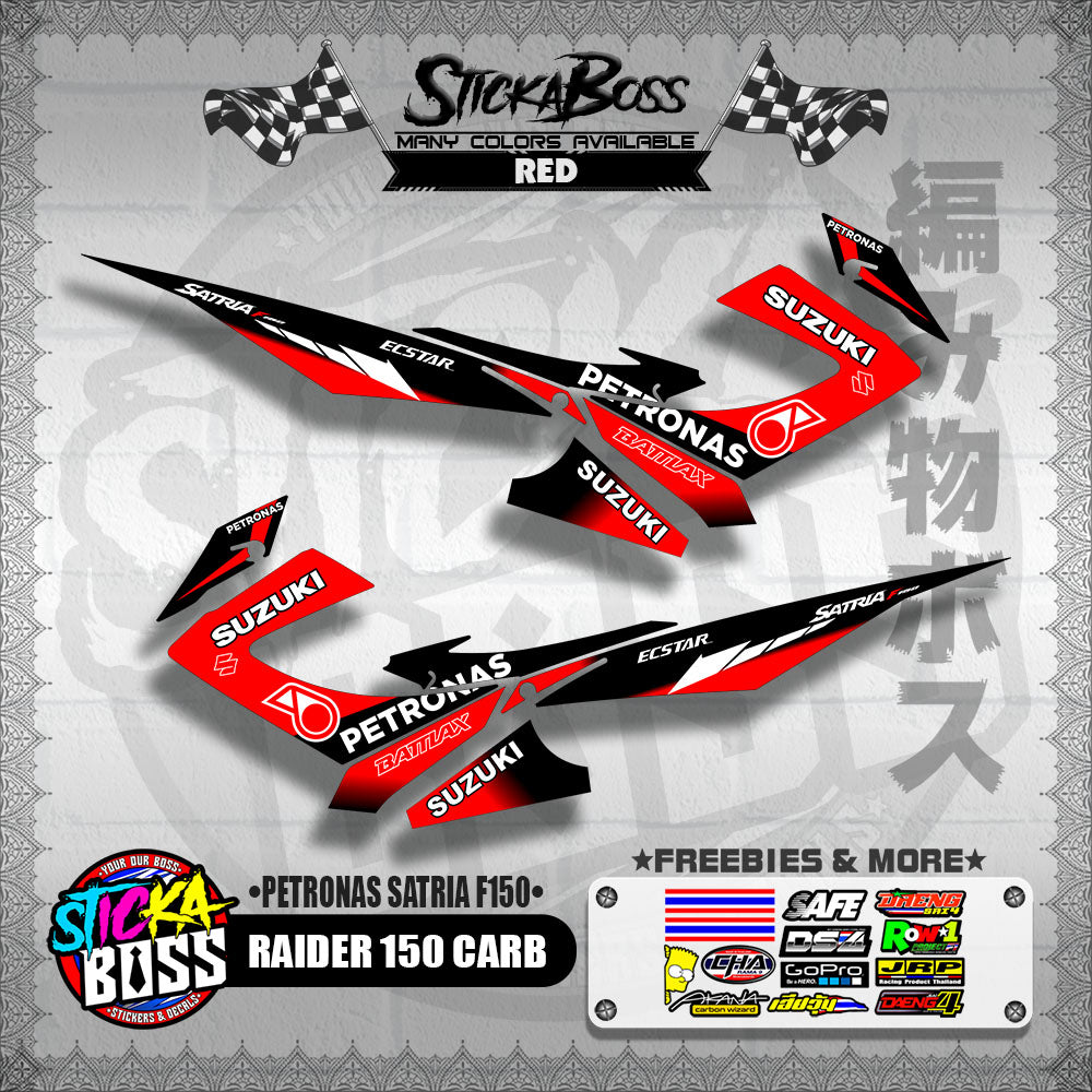 RAIDER 150 CARB DECALS ( PETRONAS SATRIA F150 )【WITH FREEBIES】