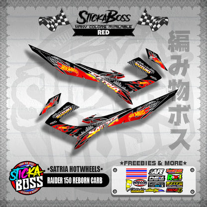 RAIDER 150 REBORN CARB DECALS ( SATRIA HOTWHEELS )【WITH FREEBIES】
