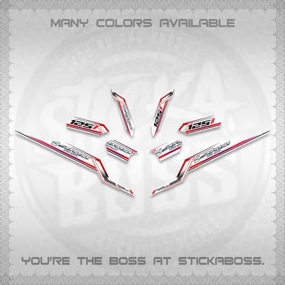 CLICK V3 VARIO STRIPING FOR WHITE DECALS (2026 SPORTS RACE DESIGN) STICKER KITS BY STICKABOSS