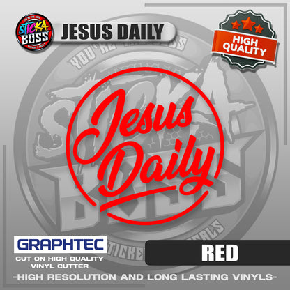 JESUS DAILY | VINYL WATERPROOF CUT-OUT STICKER DECALS【Stickaboss】
