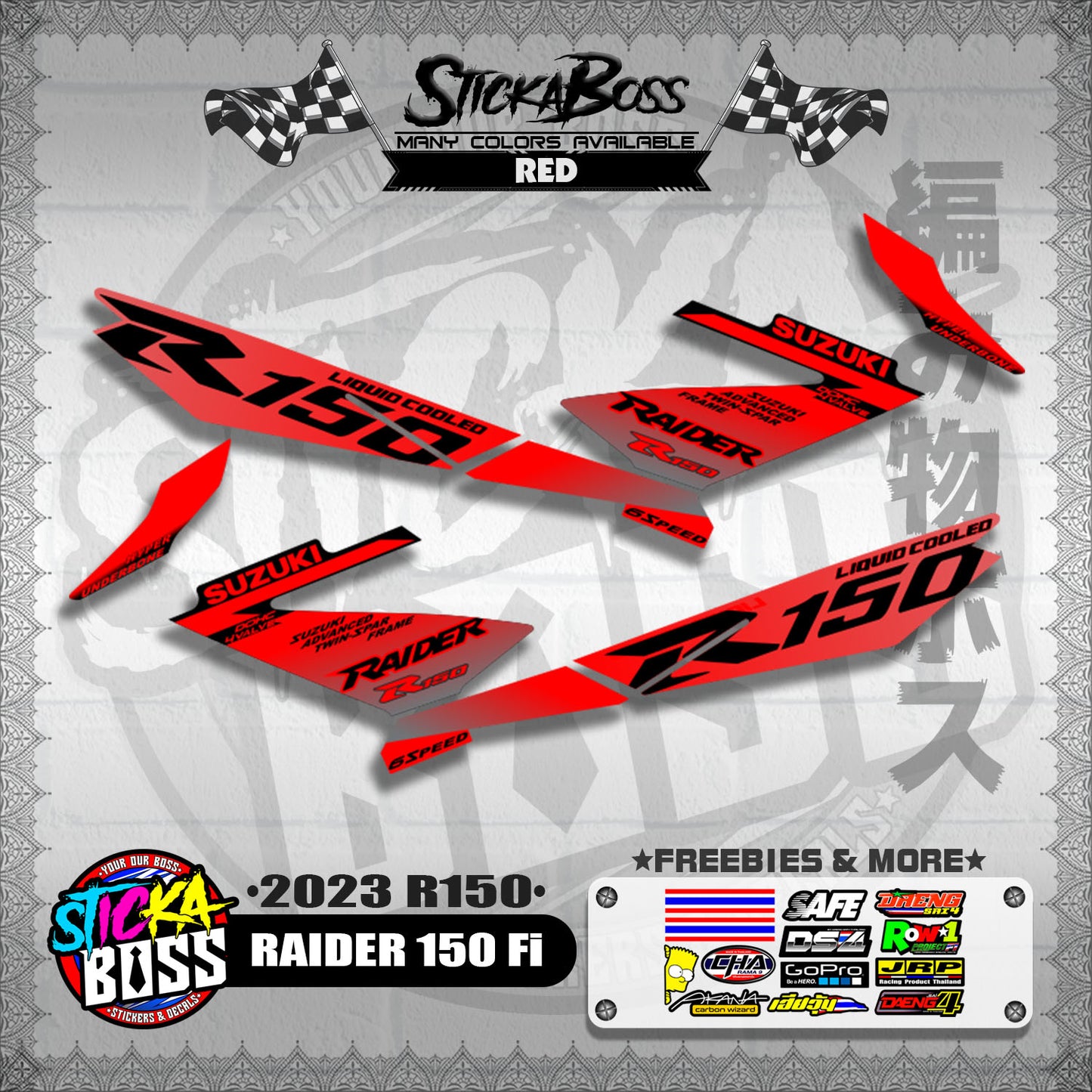 RAIDER 150 Fi DECALS ( 2023 R150 )【WITH FREEBIES】