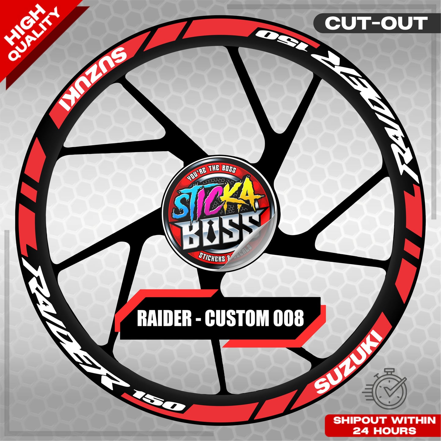 RAIDER R150 MAGS STICKER SET ( 2 MAGS ) - CUSTOM 008 | VINYL WATERPROOF CUT-OUT DECALS