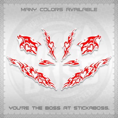 CLICK 125 V2 FOR WHITE DECALS (2026 STRIPING HEART DESIGN) STICKER KITS BY STICKABOSS