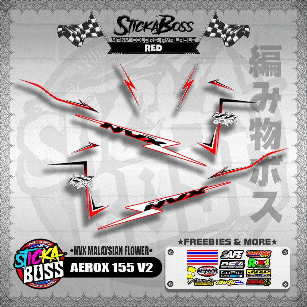 AEROX 155 V2 DECALS ( NVX MALAYSIAN FLOWER )【WITH FREEBIES】