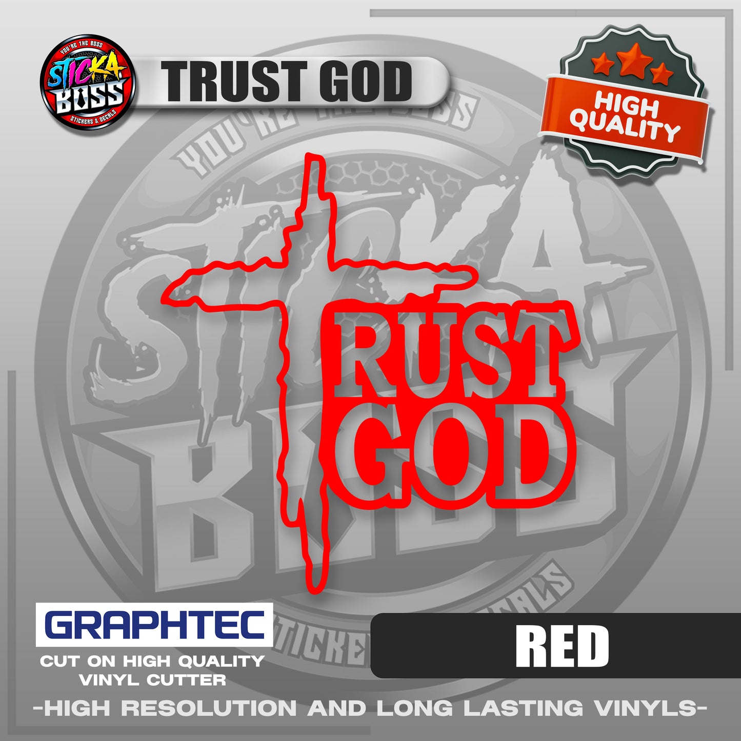 TRUST GOD | VINYL WATERPROOF CUT-OUT STICKER DECALS【Stickaboss】