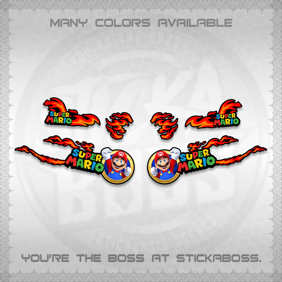 FAZZIO DECALS (FLAMES 02 SUPER-M MOTIF) STICKER KITS BY STICKABOSS