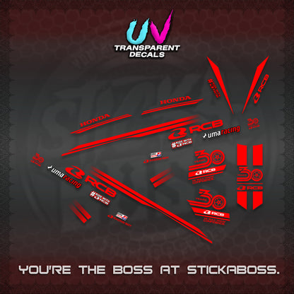 CLICK 125 V2 UV TRANSPARENT DECALS (2026 30TH ANNIVERSARY RACING DESIGN) STICKER DECALS By STICKABOSS