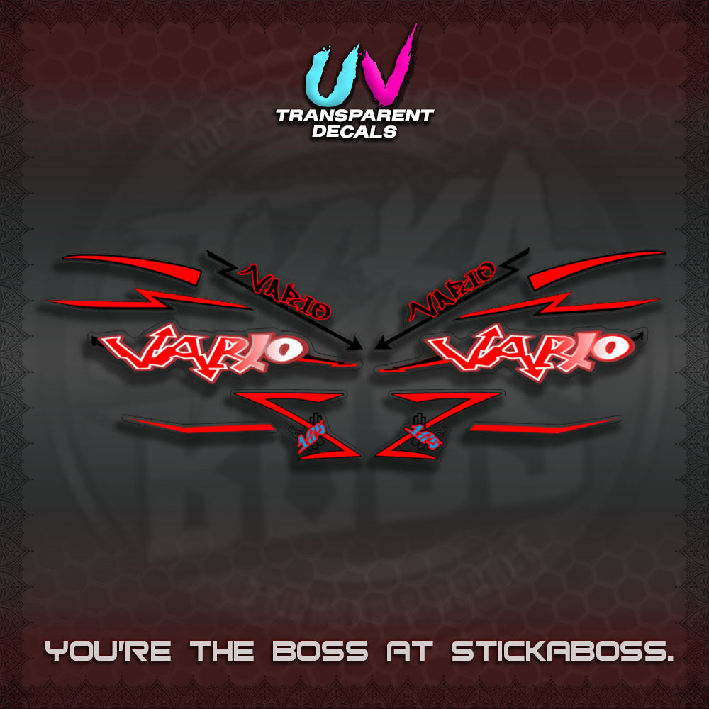 CLICK V2 INDO/MALAY UV TRANSPARENT VARIO DECALS (GRAFITY VARIO MOTIF)STICKER DECALS By STICKABOSS