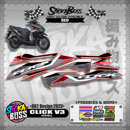 CLICK 125 / 150 V3 DECALS ( 002 DESIGN 2023 )【WITH FREEBIES】