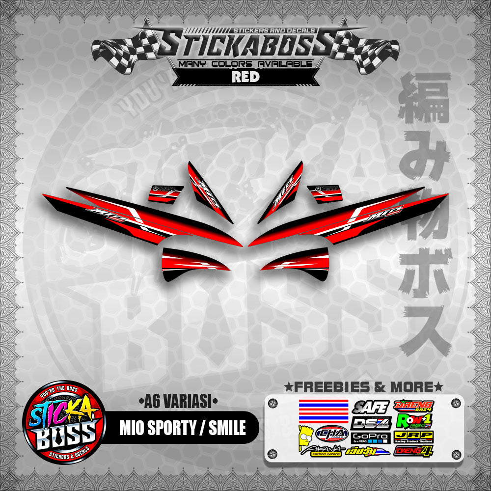 MIO SPORTY / SMILE INDO STICKER DECALS ( A6 VARIASI )【WITH FREEBIES】