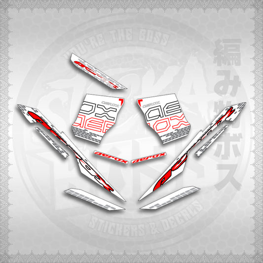STICKER DECALS for AEROX V3 ALPHA TURBO INDO FOR WHITE (AV3NVBLDE) By STICKABOSS (SOFIE LAMINATED WATERPROOF)