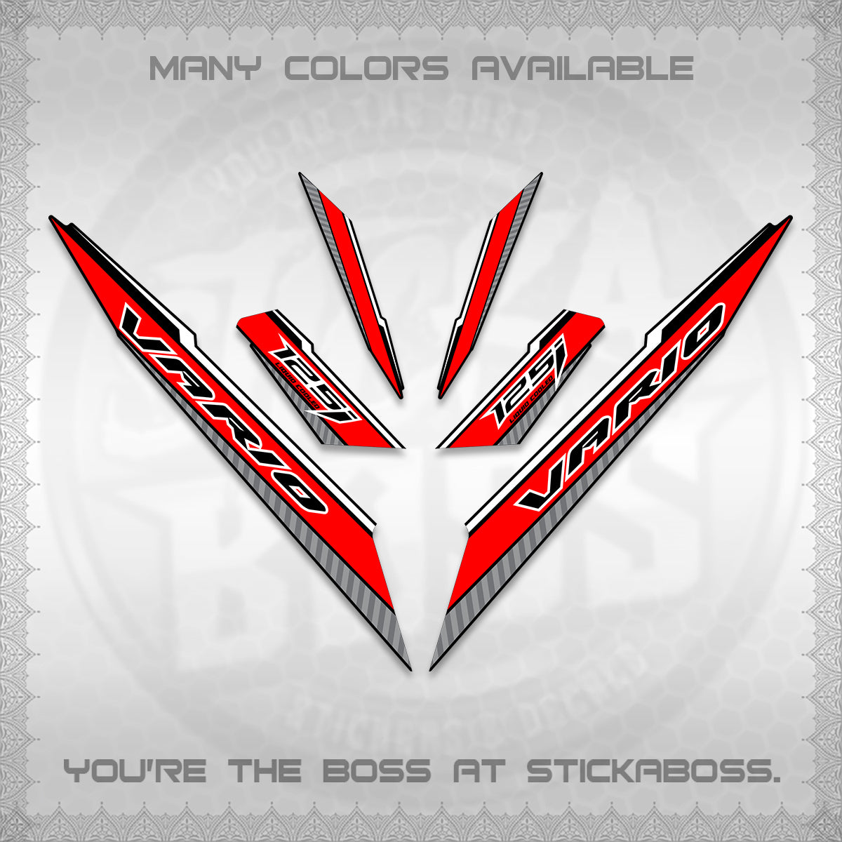 CLICK 125 V3 VARIO DECALS (2024 SV 12-A1 STYLE) STICKER DECALS By STICKABOSS