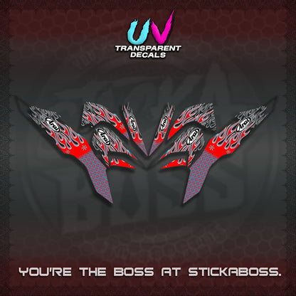 【PREMIUM UV PRINT】TRANSPARENT CLICK 125 V3  DECALS(ARAI API NEW TERBARU DESIGN)By STICKABOSS