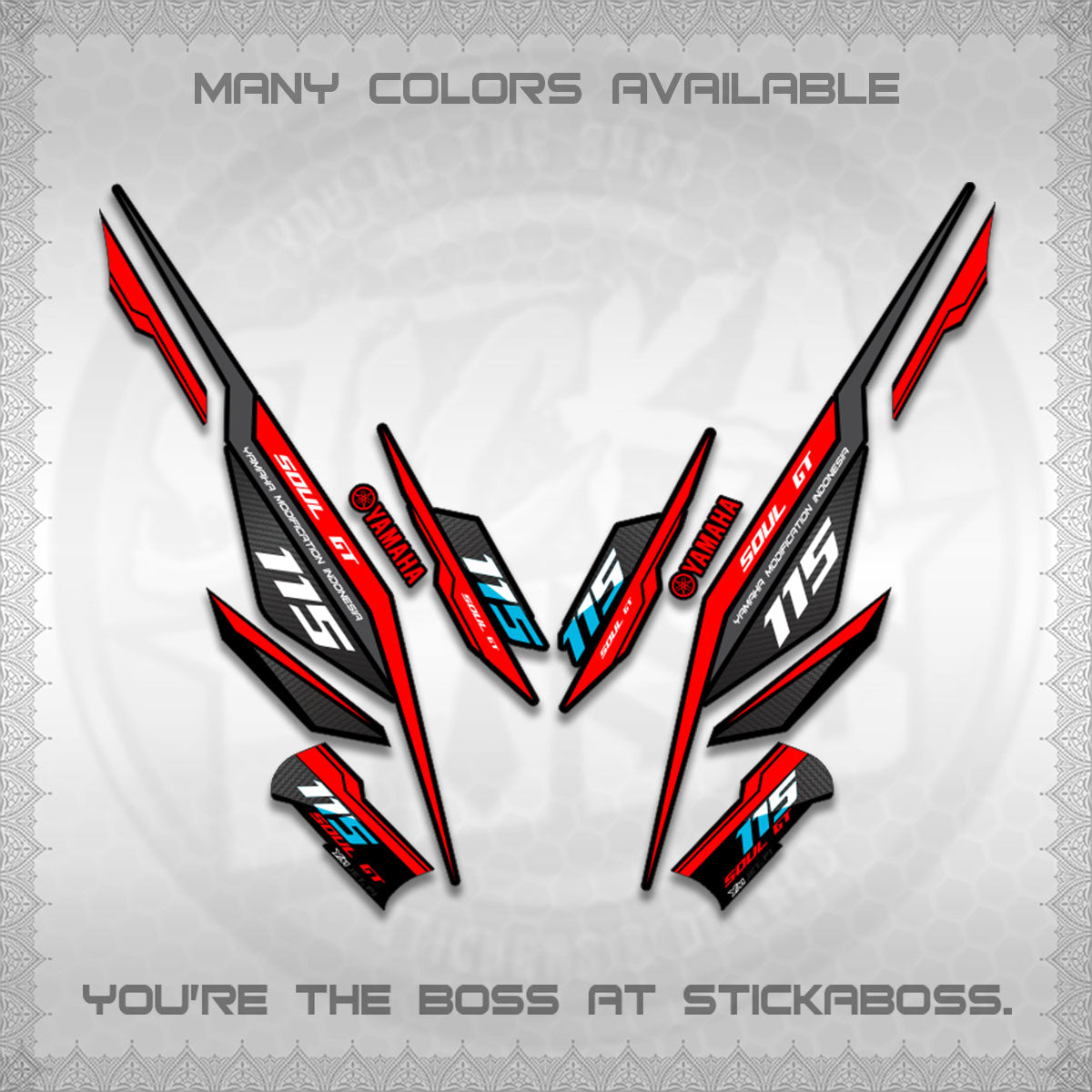 MIO SOUL I 115 GT INDO DECALS (0002 DESIGN)STICKER DECALS By STICKABOSS