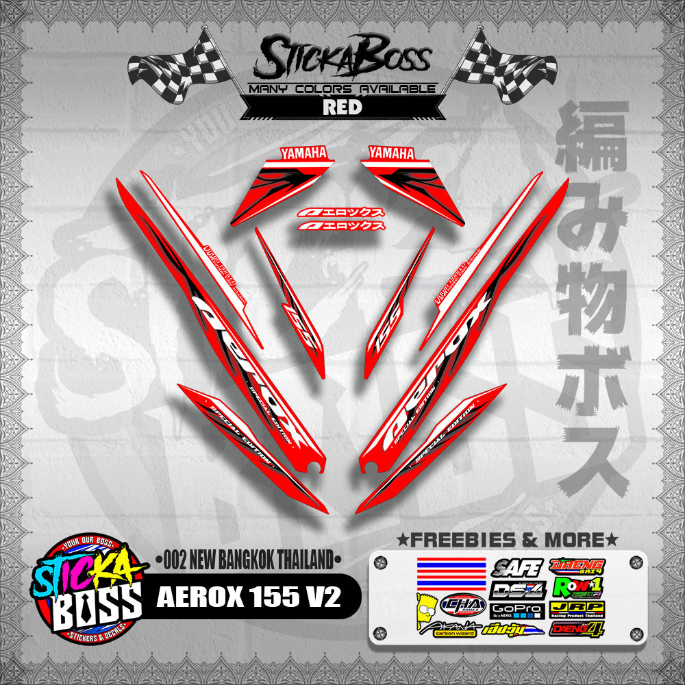 AEROX 155 V2 DECALS ( 002 NEW BANGKOK THAILAND )【WITH FREEBIES】