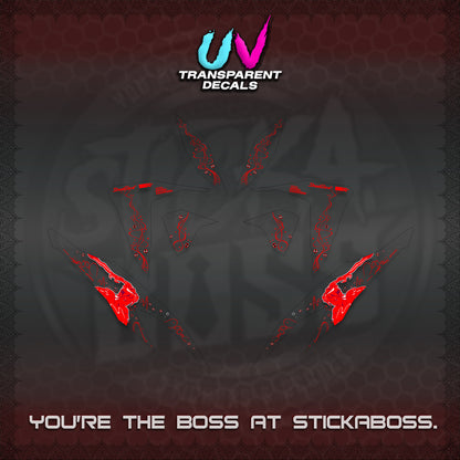 CLICK V2 UV TRANSPARENT DECALS (2026 2F2F SWIRL DESIGN) STICKER KITS BY STICKABOSS