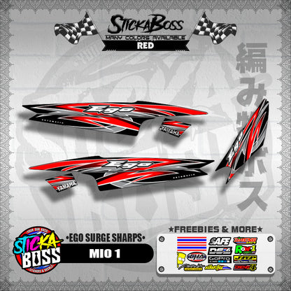 MIO 1 DECALS ( EGO SURGE SHARPS ) [ PREMIUM GLOSSY LAMINATED ]【WITH FREEBIES】