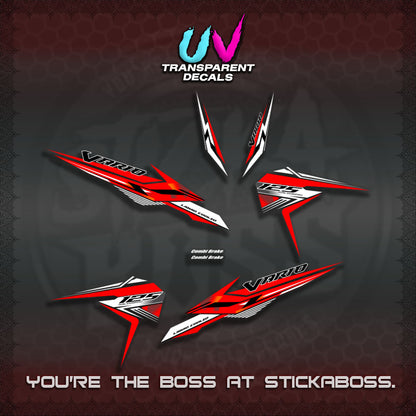 【PREMIUM UV PRINT】TRANSPARENT CLICK 125 V3 VARIO DECALS (2026 KING 001 DESIGN)By STICKABOSS