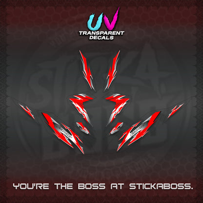 CLICK 125 V4 VARIO UV TRANSPARENT DECALS (2026 MODERN TRIBAL DESIGN) STICKER KITS By STICKABOSS