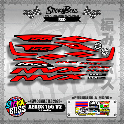 AEROX 155 V2 DECALS ( NEW CONNECTED 2023 )【WITH FREEBIES】
