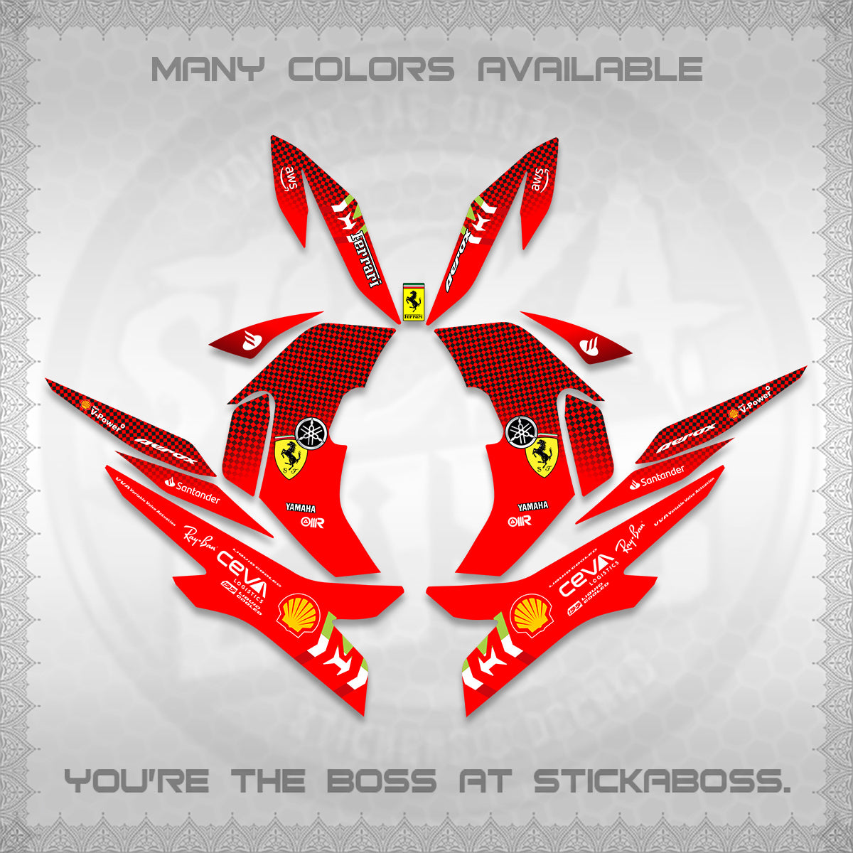 AEROX V2 DECALS (2026 HORSE RACE DESIGN) STICKER DECALS By STICKABOSS