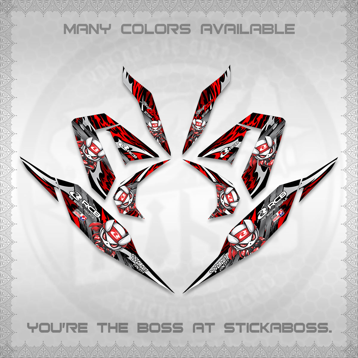 CLICK 125 V4 DECALS (2026 NEW RCB 2.0 DESIGN) STICKER KITS BY STICKABOSS