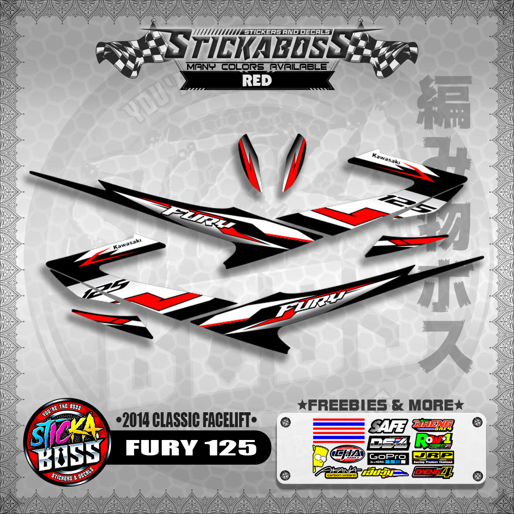 FURY 125 STICKER DECALS ( 2014 CLASSIC FACELIFT )【WITH FREEBIES】