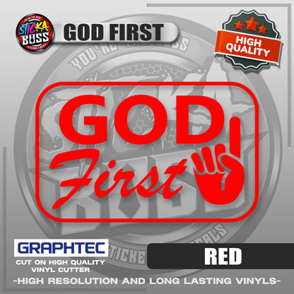 GOD FIRST | VINYL WATERPROOF CUT-OUT STICKER DECALS【Stickaboss】