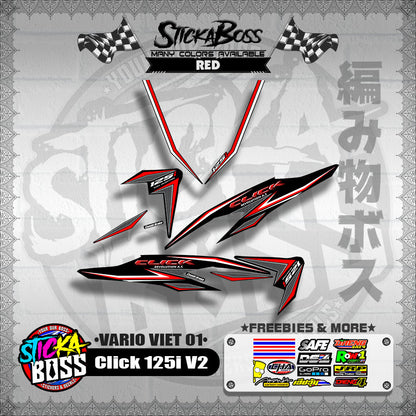 CLICK 125i V2 DECALS ( VARIO VIET 01 )【WITH FREEBIES】
