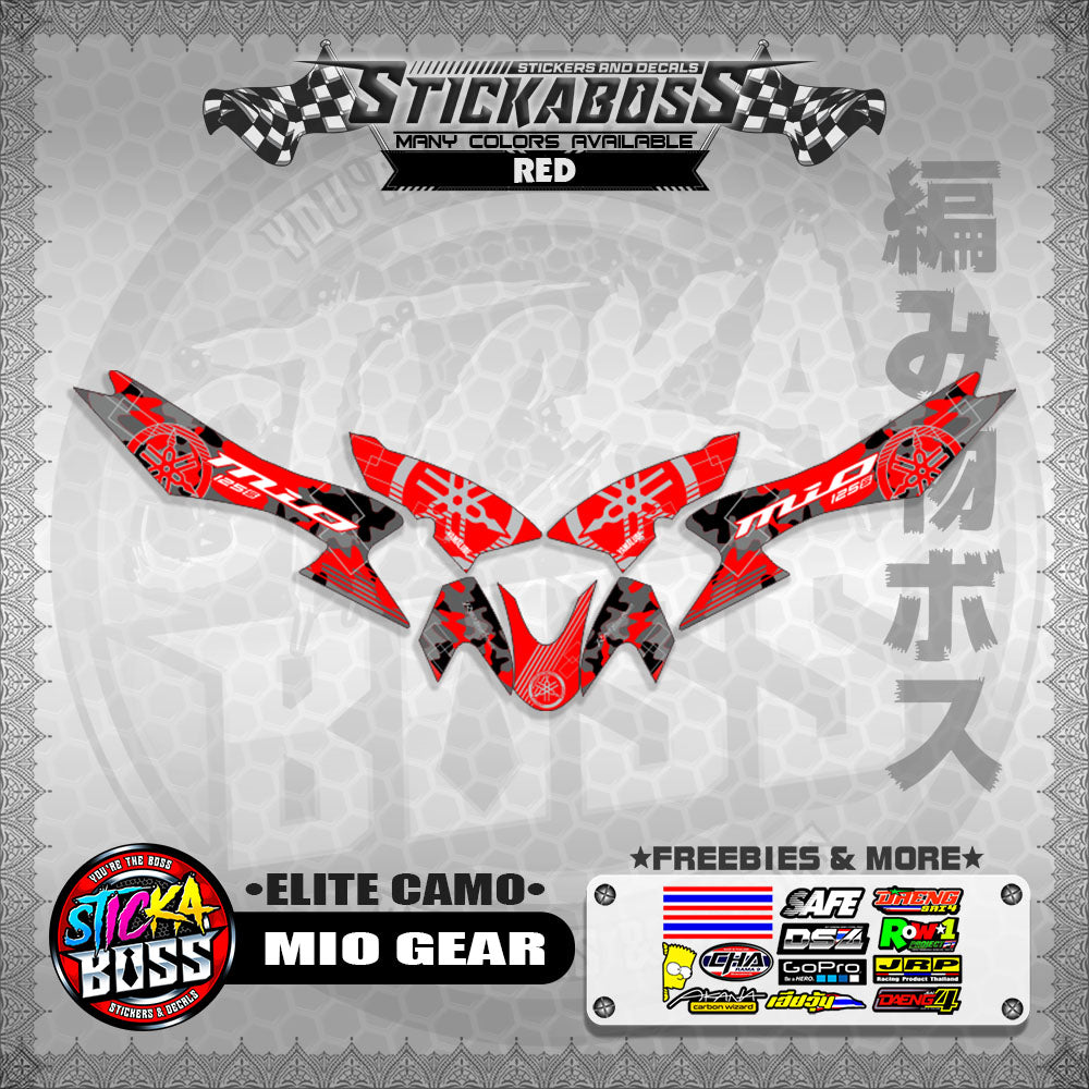 MIO GEAR STICKER DECALS ( ELITE CAMO )【WITH FREEBIES】