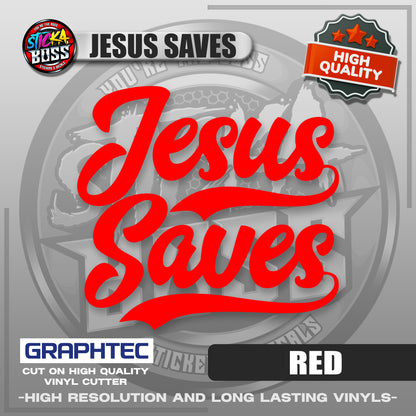 JESUS SAVES | VINYL WATERPROOF CUT-OUT STICKER DECALS【Stickaboss】
