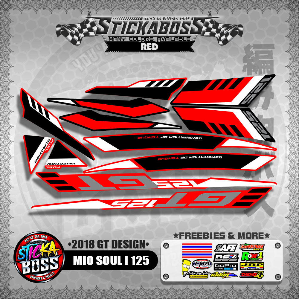 MIO SOUL i 125 DECALS ( 2018 GT DESIGN ) 【WITH FREEBIES】