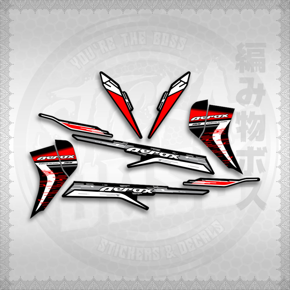 STICKER DECALS for AEROX 155 V2 (AV22124NESTEDMA) By STICKABOSS (SOFIE LAMINATED WATERPROOF)