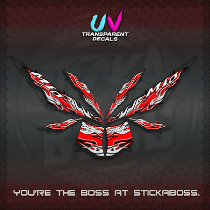 【PREMIUM UV PRINT】TRANSPARENT MIO 4  DECALS (FIRE CUSTOM 3 DESIGN)STICKER DECALS By STICKABOSS