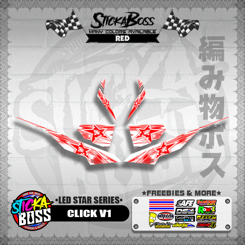 CLICK V1 DECALS ( LED STAR SERIES )【WITH FREEBIES】