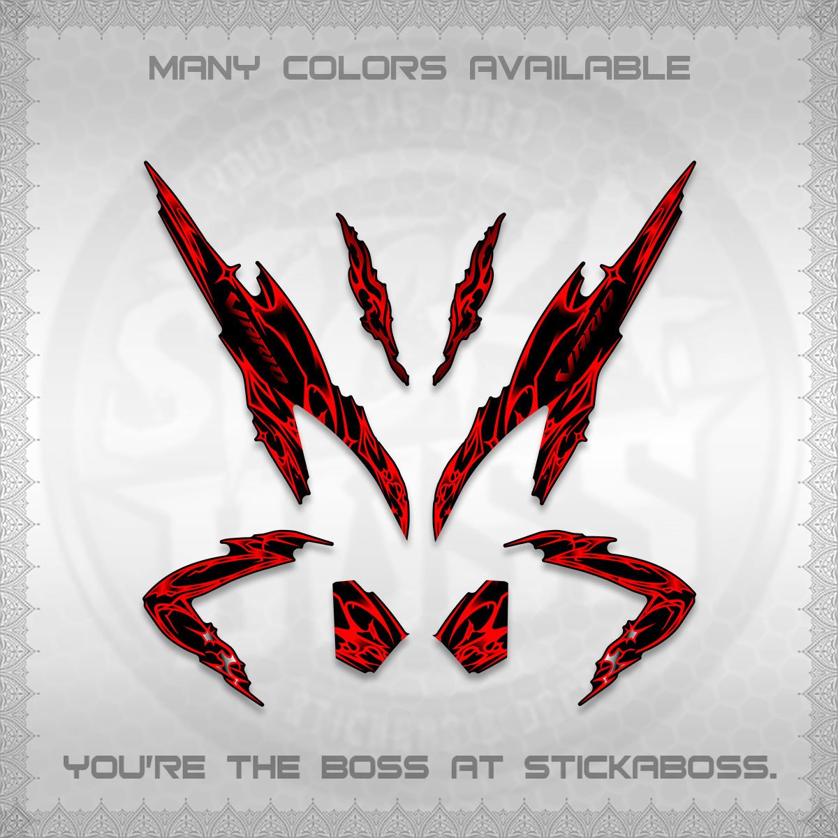 CLICK 125 V2 VARIO DECALS (2026 TRIBAL LIGHTNING DESIGN) STICKER KITS BY STICKABOSS
