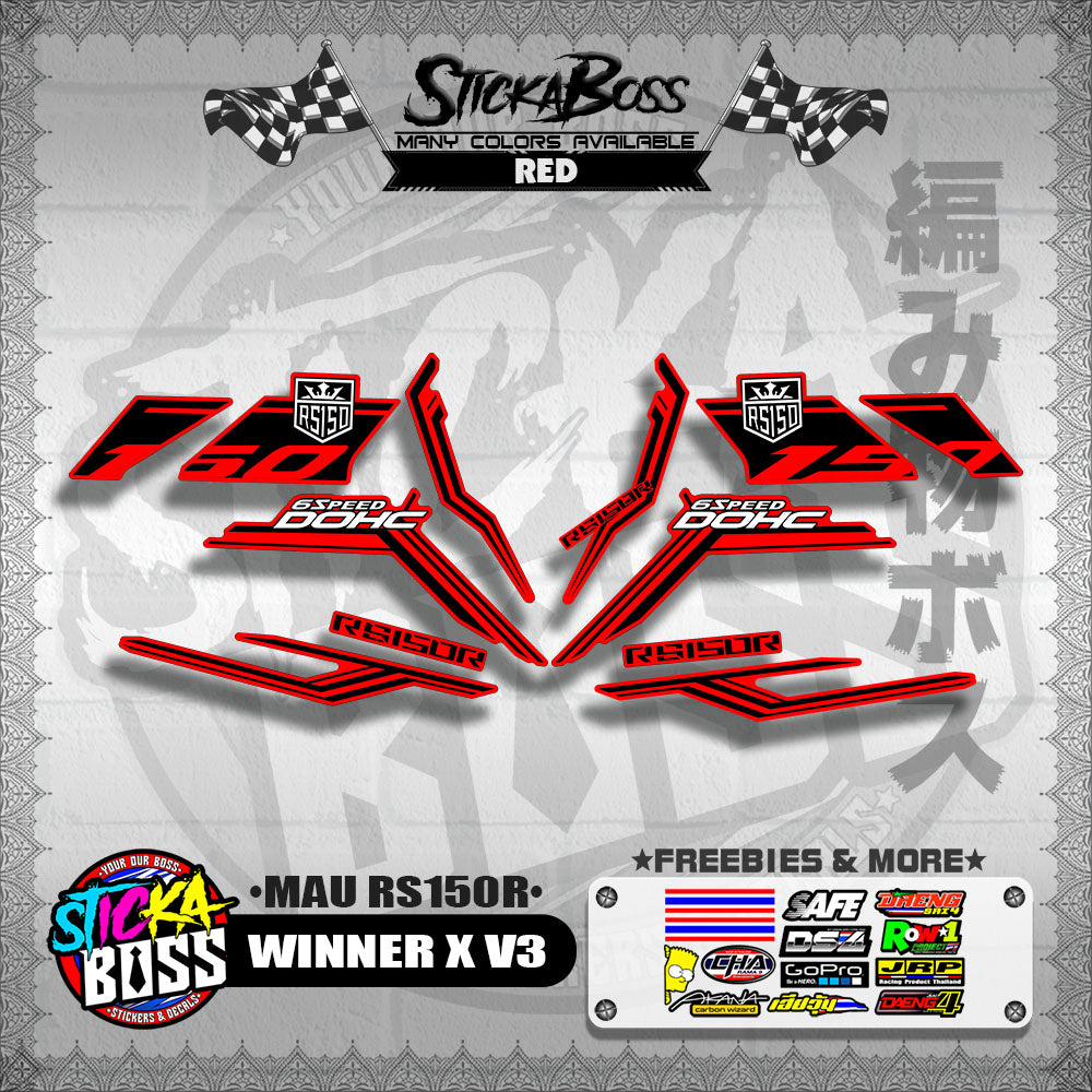 WINNER X V3 DECALS ( MAU RS150R )【WITH FREEBIES】