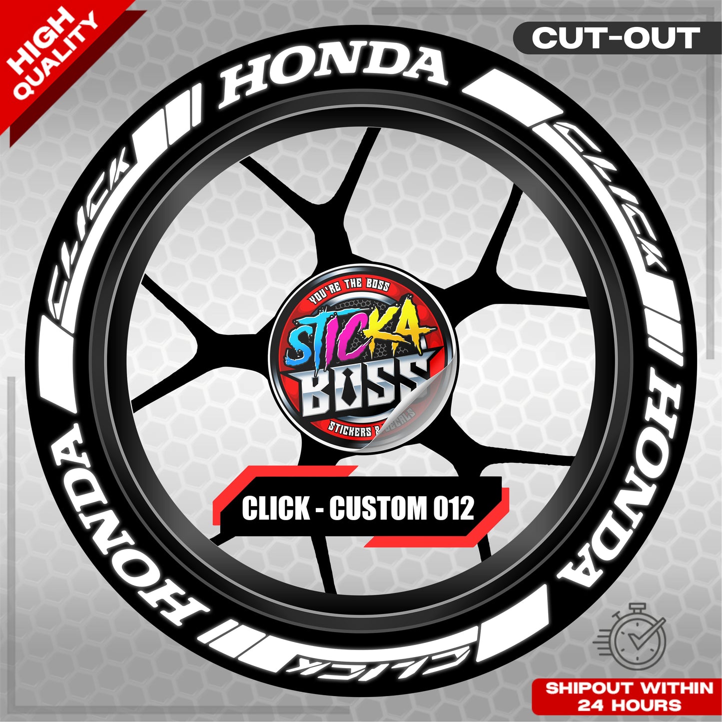 CLICK 125 / 150 / 160 MAG STICKER SET  ( 2 MAGS ) - CUSTOM 012 | VINYL WATERPROOF CUT-OUT DECALS