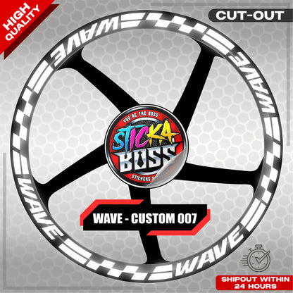 WAVE 110 / 125 MAG STICKER SET ( 2 MAGS ) - CUSTOM 007 | VINYL WATERPROOF CUT-OUT DECALS