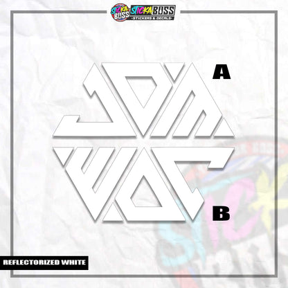 JDM TRIANGLE LETTER | VINYL CUT-OUT STICKER   ( ANIME VINYL STICKER DECALS )【Stickaboss】