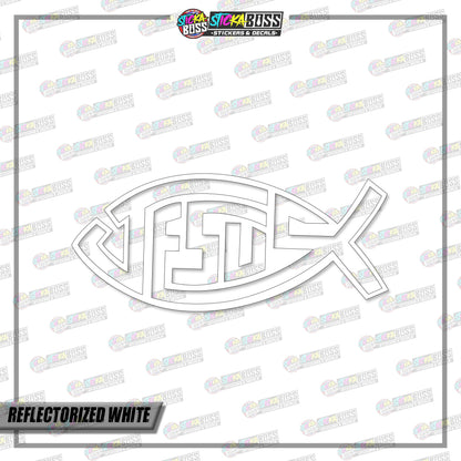 JESUS FISH (VINYL CUT-OUT STICKER DECALS )【Stickaboss】