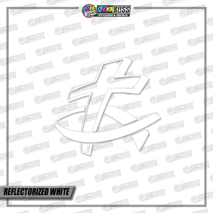 FISH CROSS (VINYL CUT-OUT STICKER DECALS )【Stickaboss】