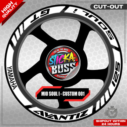 MIO SOUL I 125 MAGS STICKER SET  ( 2 MAGS ) - CUSTOM 001 | VINYL WATERPROOF CUT-OUT DECALS