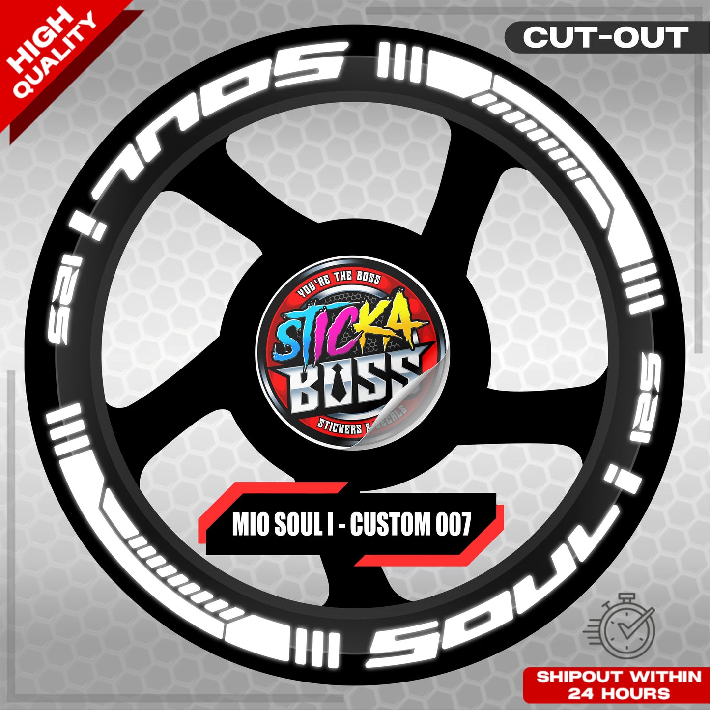 MIO SOUL I 125 MAG STICKER SET ( 2 MAGS ) - CUSTOM 007 | VINYL WATERPROOF CUT-OUT DECALS