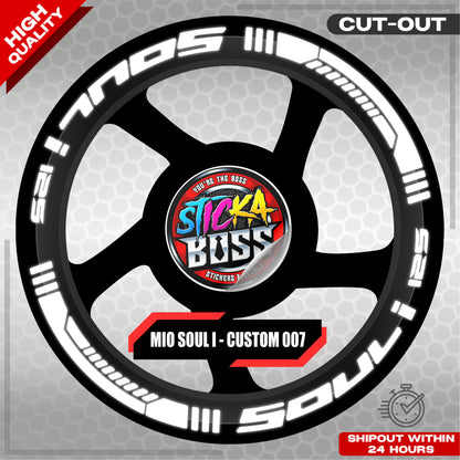 MIO SOUL I 125 MAG STICKER SET ( 2 MAGS ) - CUSTOM 007 | VINYL WATERPROOF CUT-OUT DECALS
