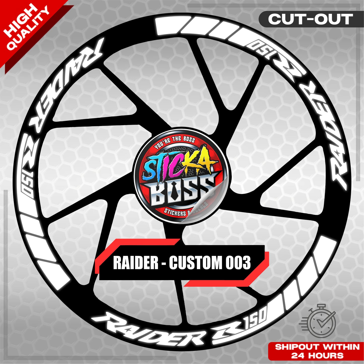 RAIDER R150 MAG STICKER SET ( 2 MAGS ) - CUSTOM 003 | VINYL WATERPROOF CUT-OUT DECALS