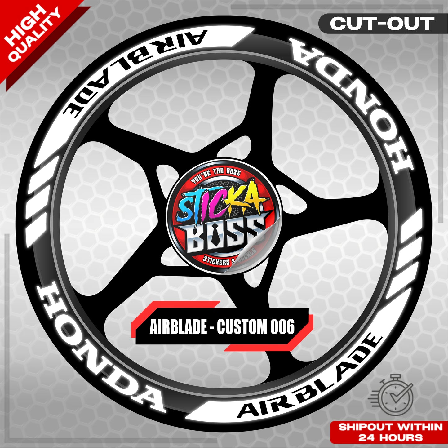 AIRBLADE 150 / 160 MAG STICKER SET ( 2 MAGS ) - CUSTOM 006 | VINYL WATERPROOF CUT-OUT DECALS