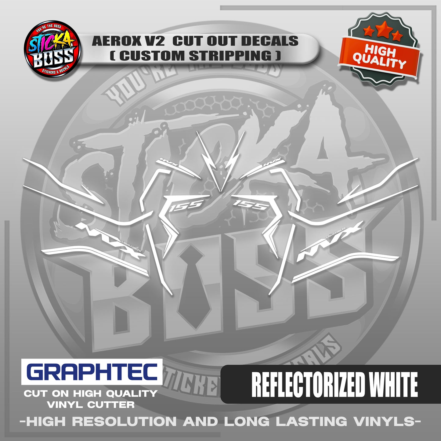 AEROX V2 CUT OUT DECALS ( CUSTOM STRIPPING ) | VINYL WATERPROOF CUT-OUT STICKER DECALS